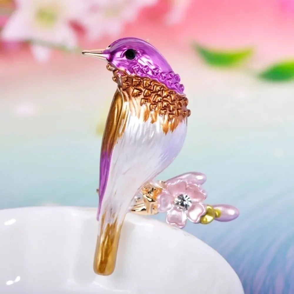 VQ Enamel Bird Brooch